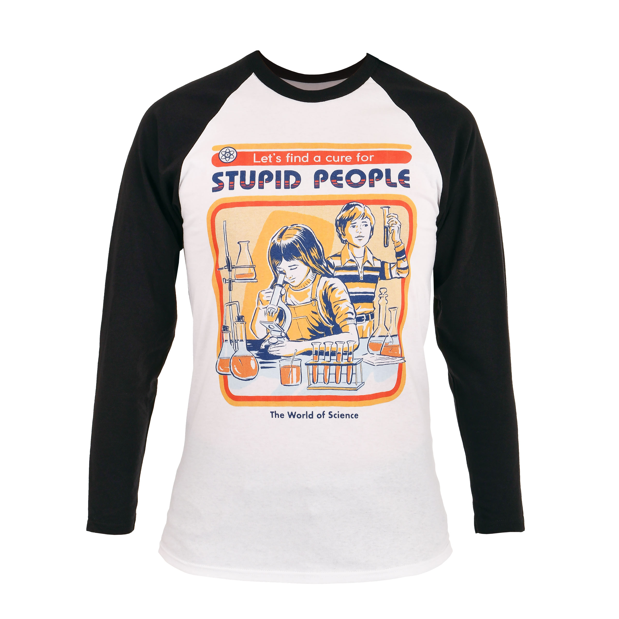 Steven Rhodes - Let's Find A Cure For Stupid People Longsleeve - S - Schwarz Weiß