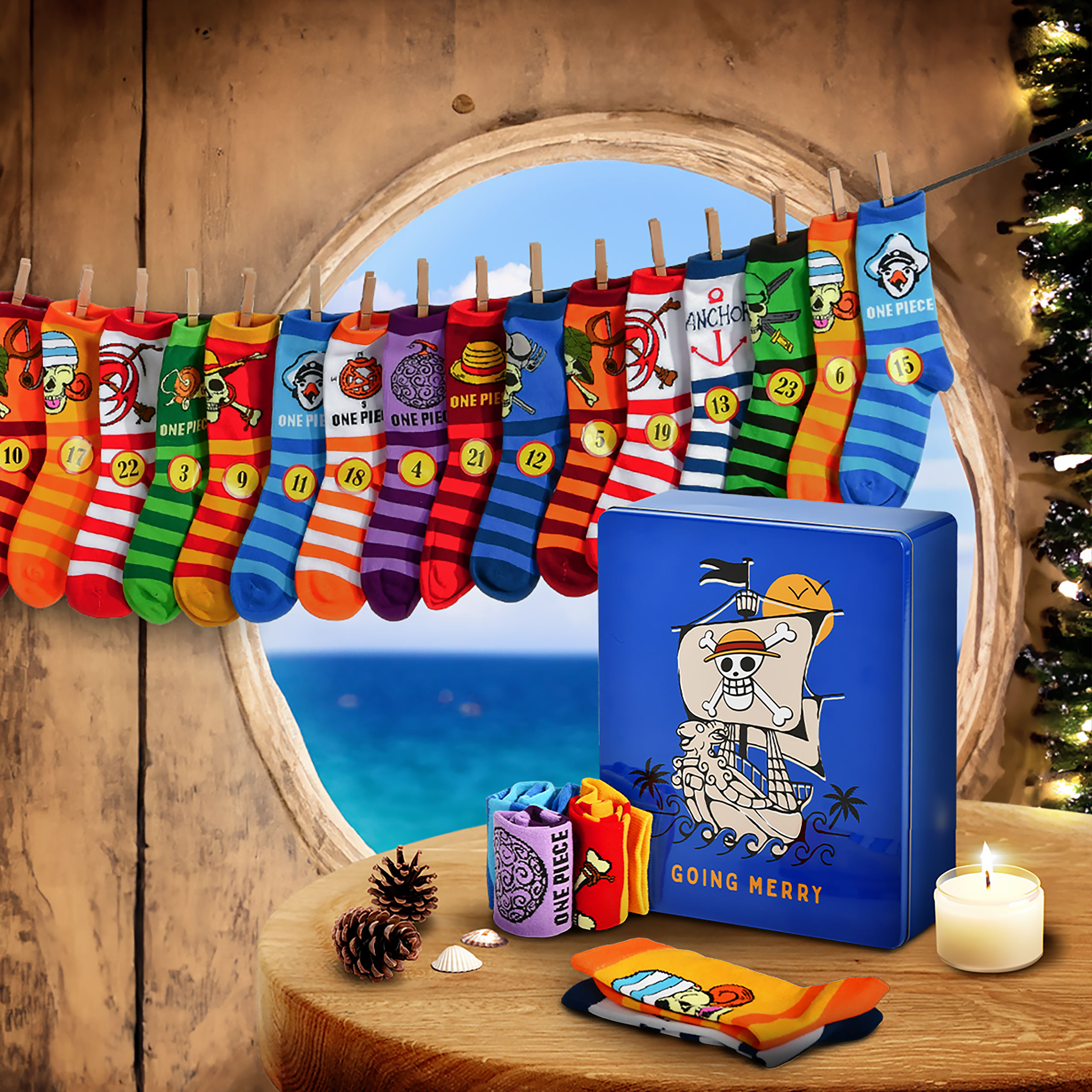 Calendrier de l'Avent One Piece à remplir de chaussettes - 36-39
