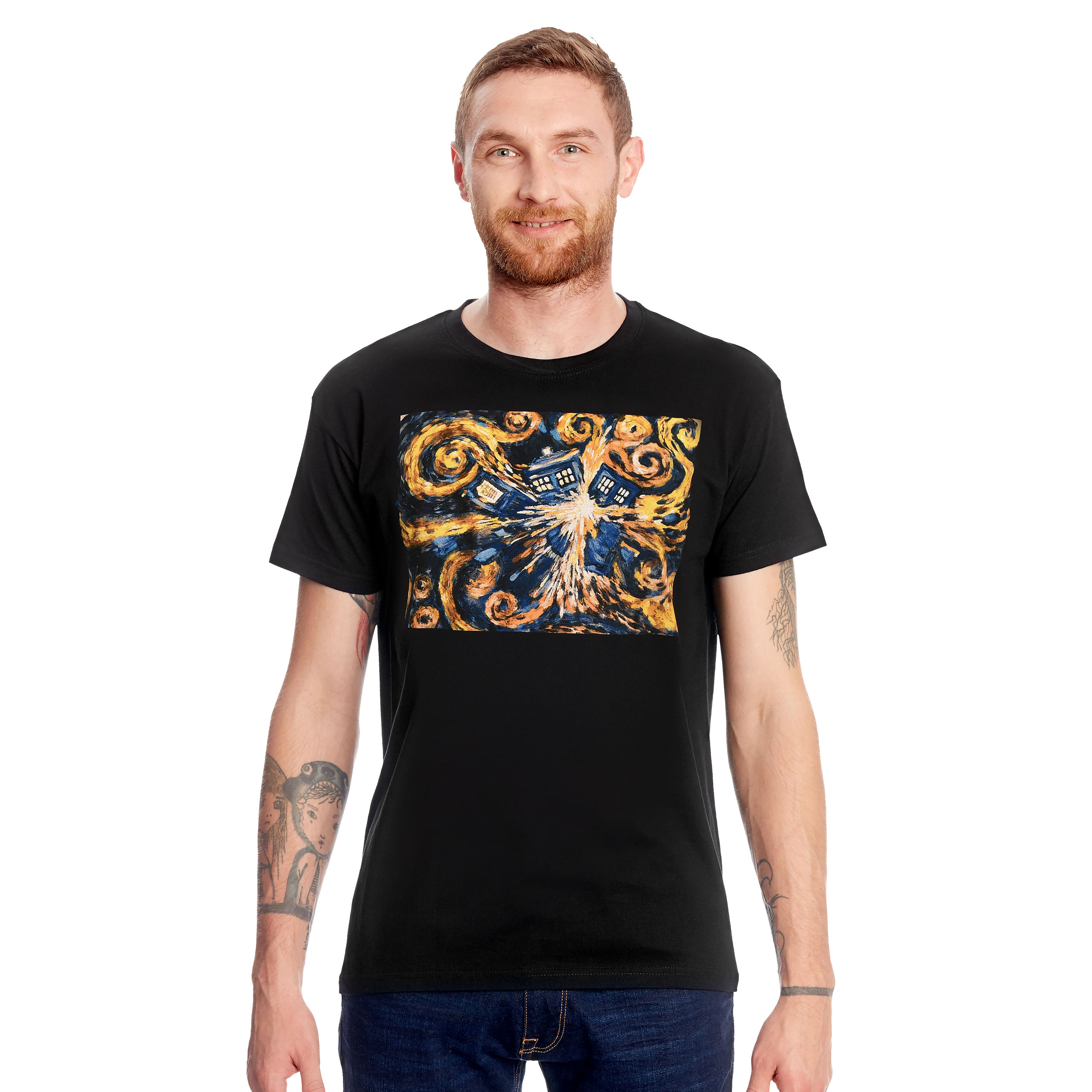 Doctor Who - T-shirt Swirling Tardis - S - Nero