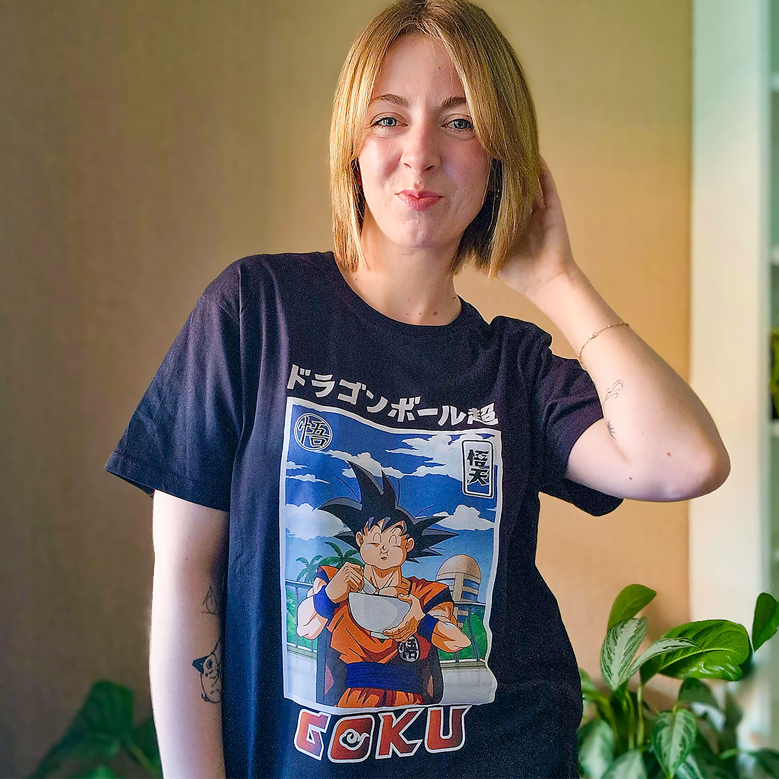 Dragon Ball - T-shirt Goku Eat noir - XXL - Noir