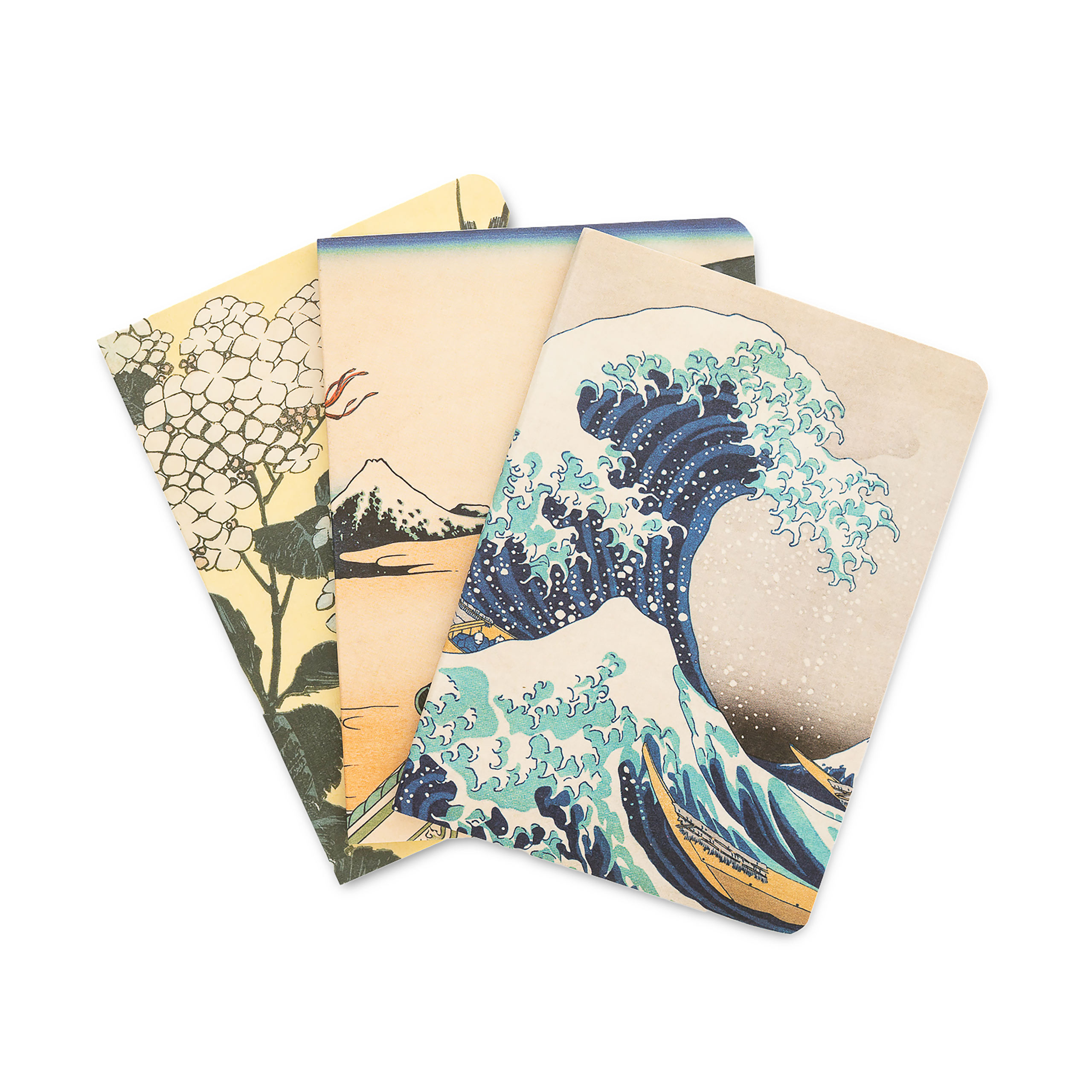 Die große Welle vor Kanagawa - Katsushika Hokusai Notizbücher 3er Set