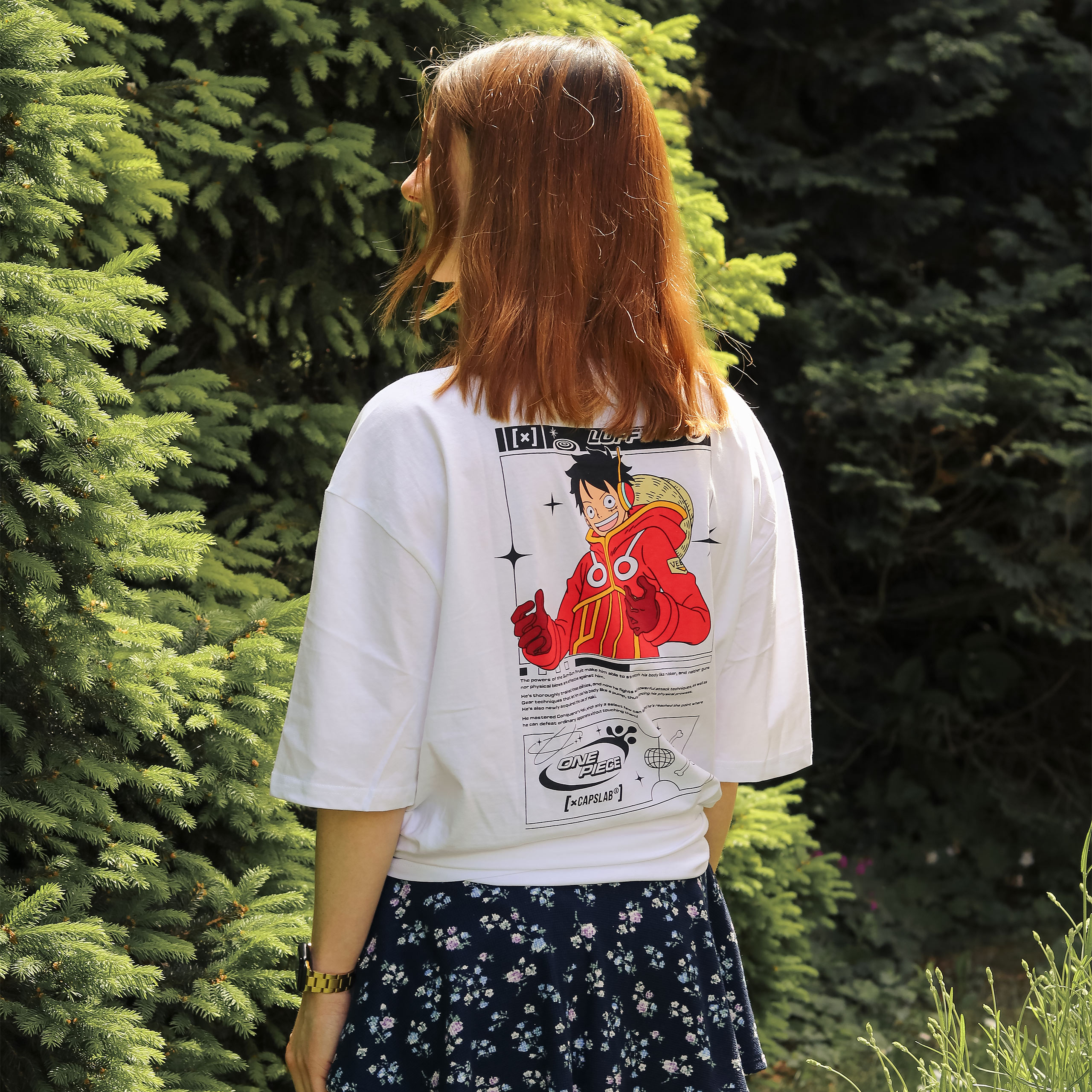 One Piece - Luffy Capslab Oversize T-Shirt white - L - White
