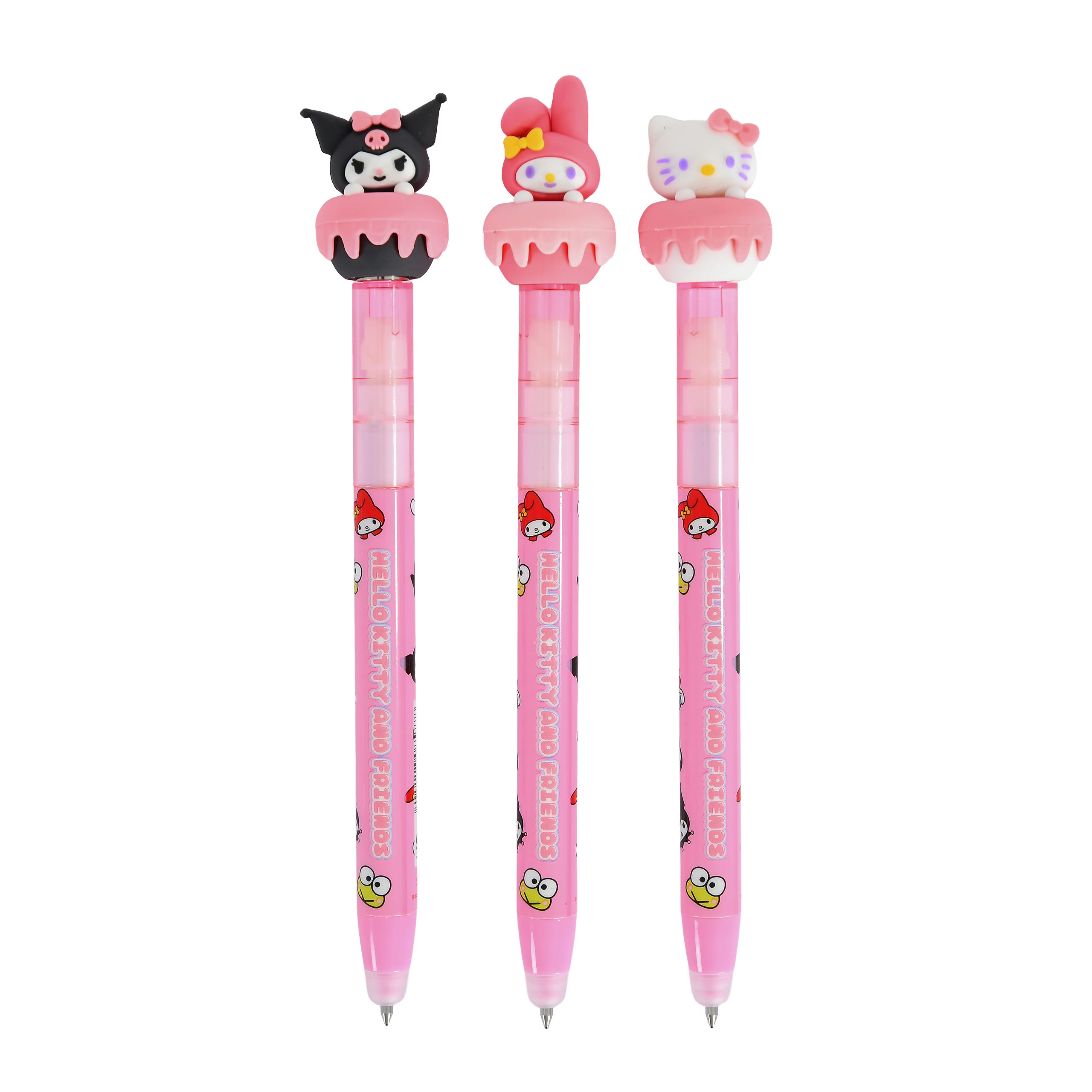 Sanrio - Hello Kitty and Friends Erasable Ballpoint Pens, Set of 3 - Sanrio