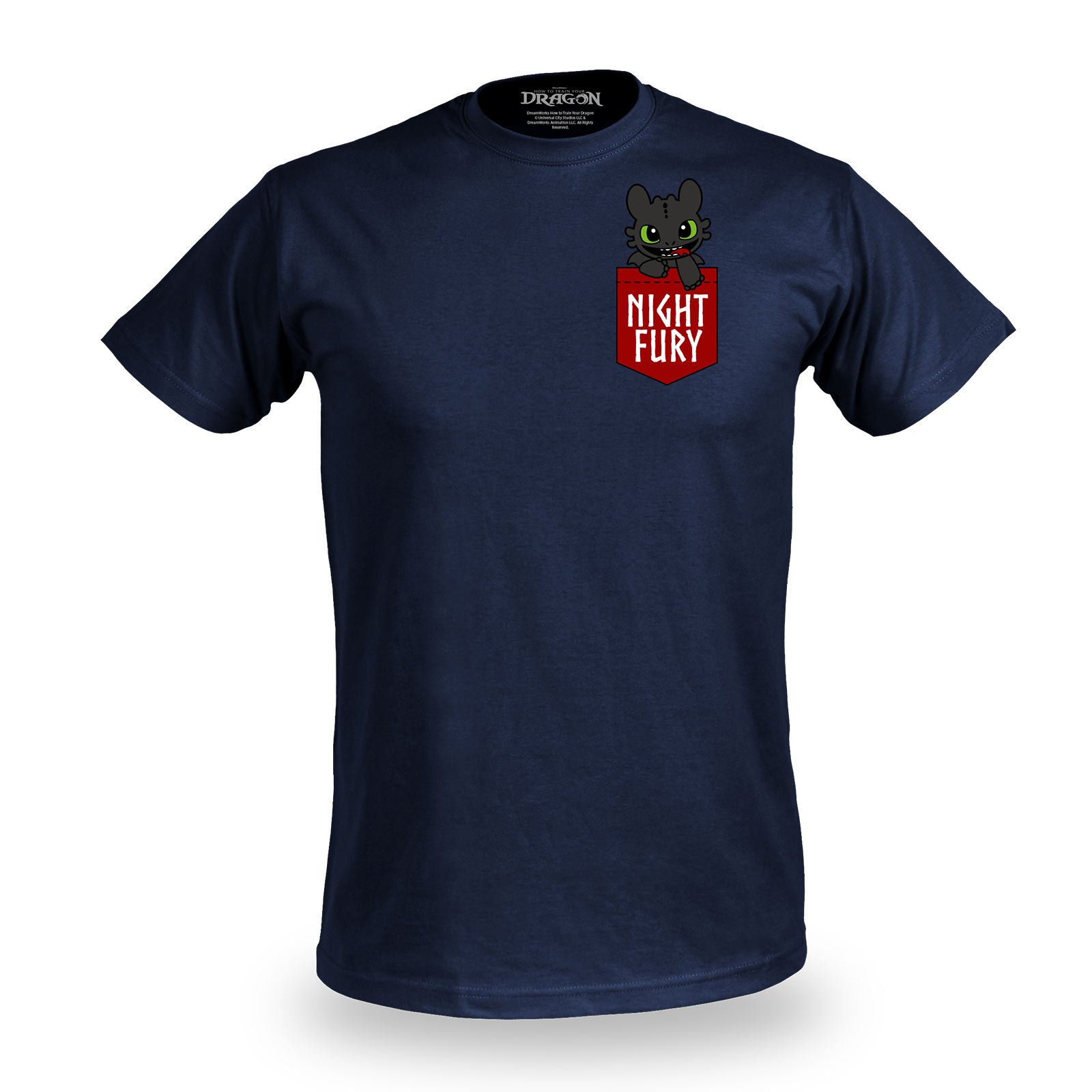 How to Train Your Dragon - Night Fury Pocket T-Shirt blue - XL - Blue