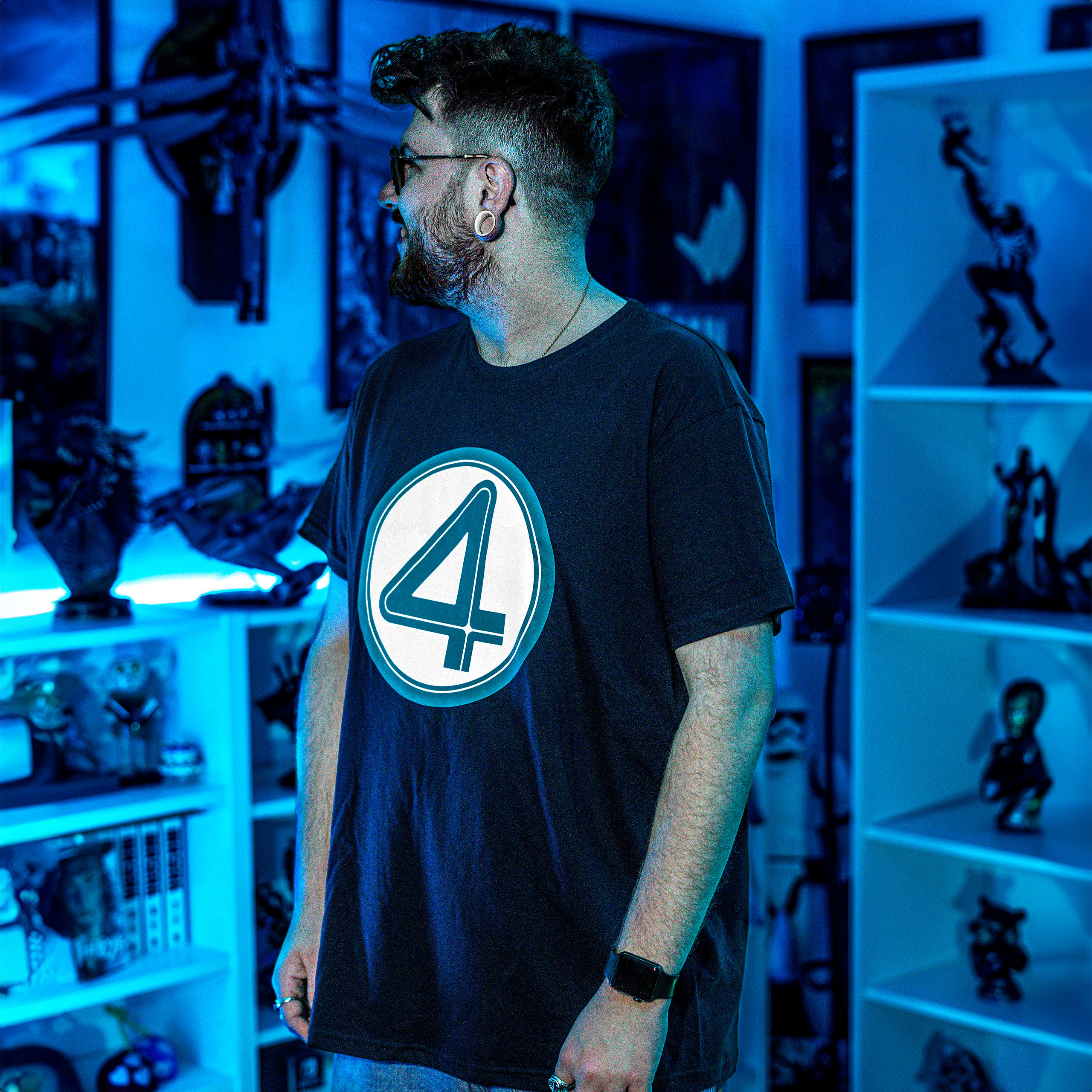 Fantastic Four - Emblem T-Shirt blue - XXL - Blue