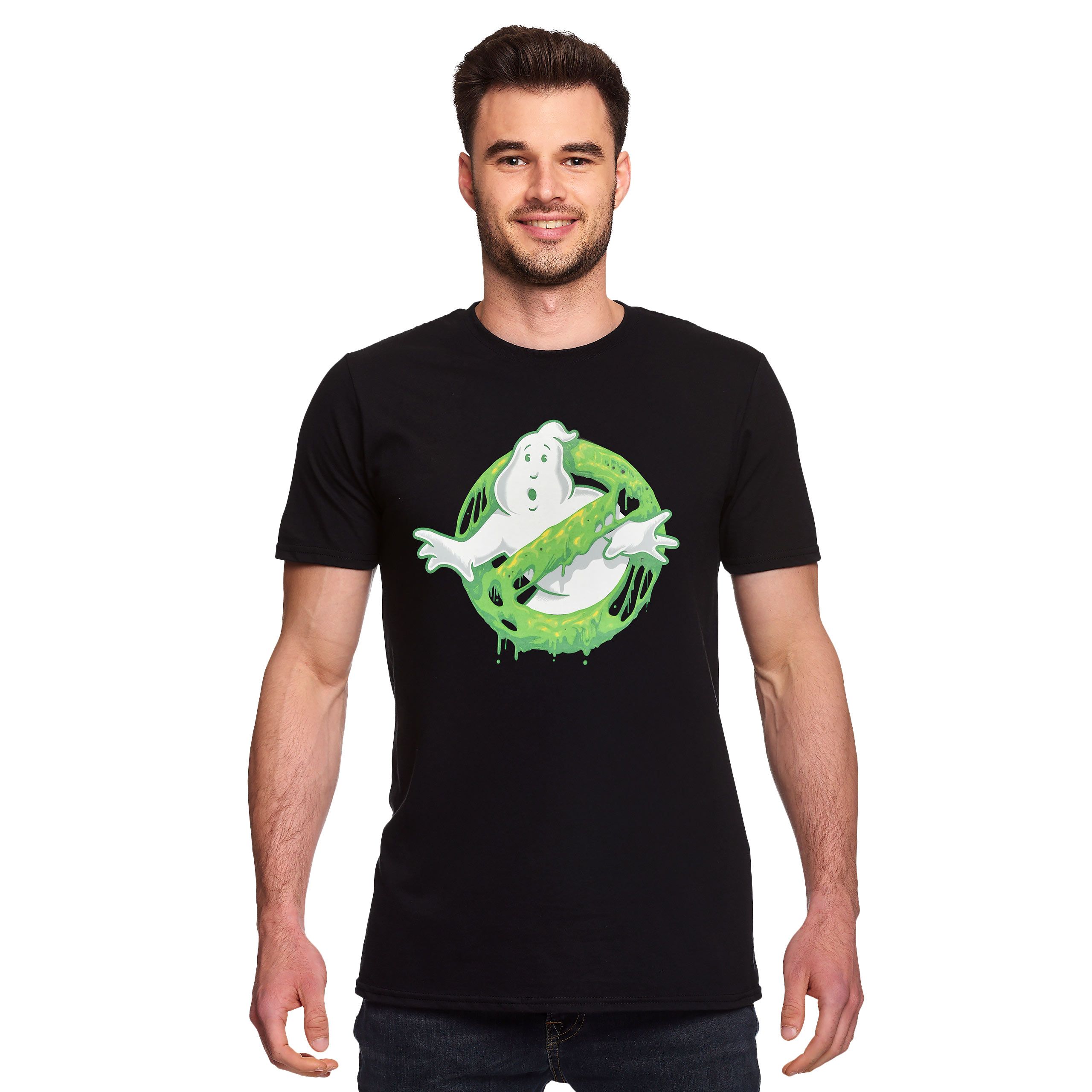 Ghostbusters - Glow in the Dark Slime Logo T-Shirt Black - XXL - Black