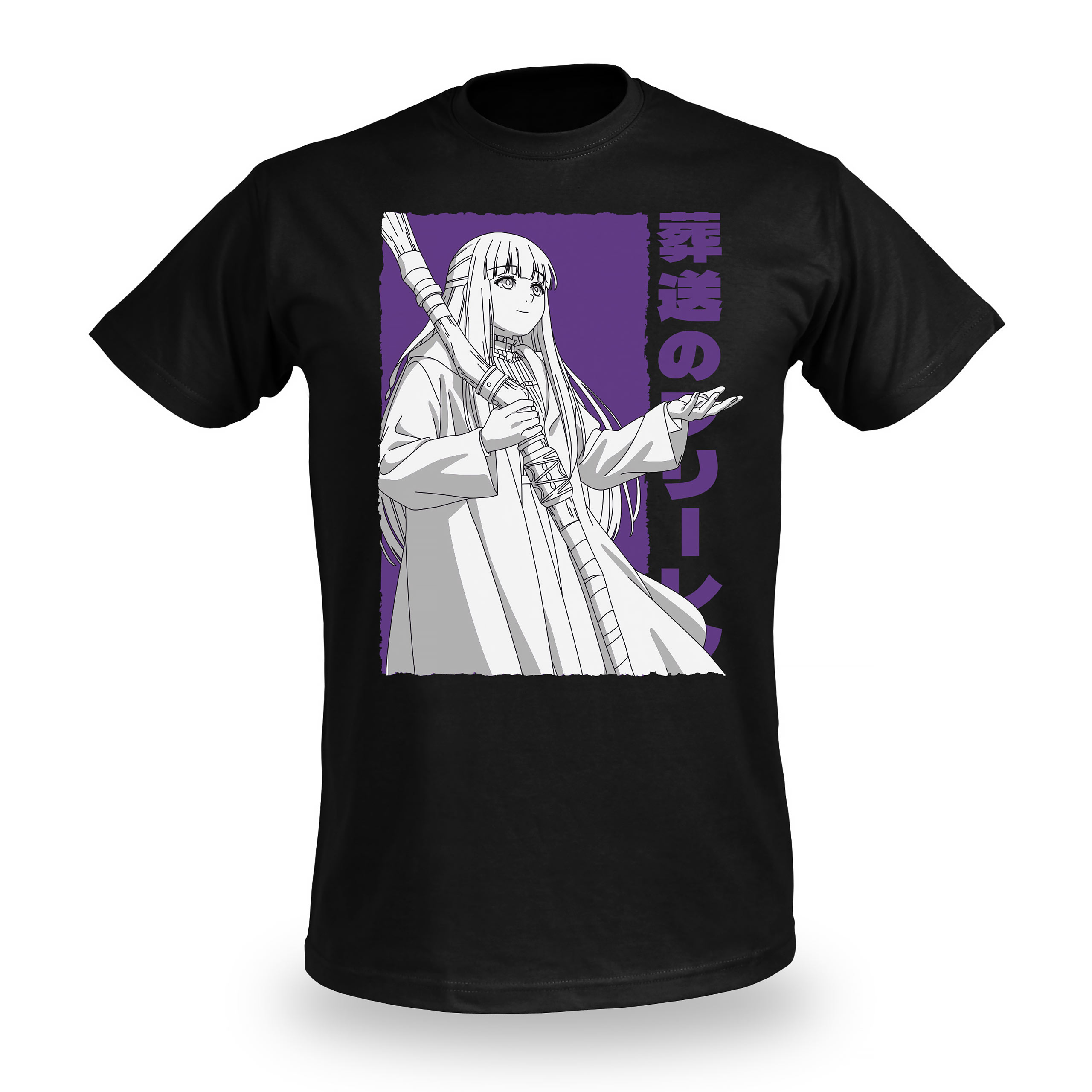 T-shirt avec Fern pour les fans de Frieren - S - Noir