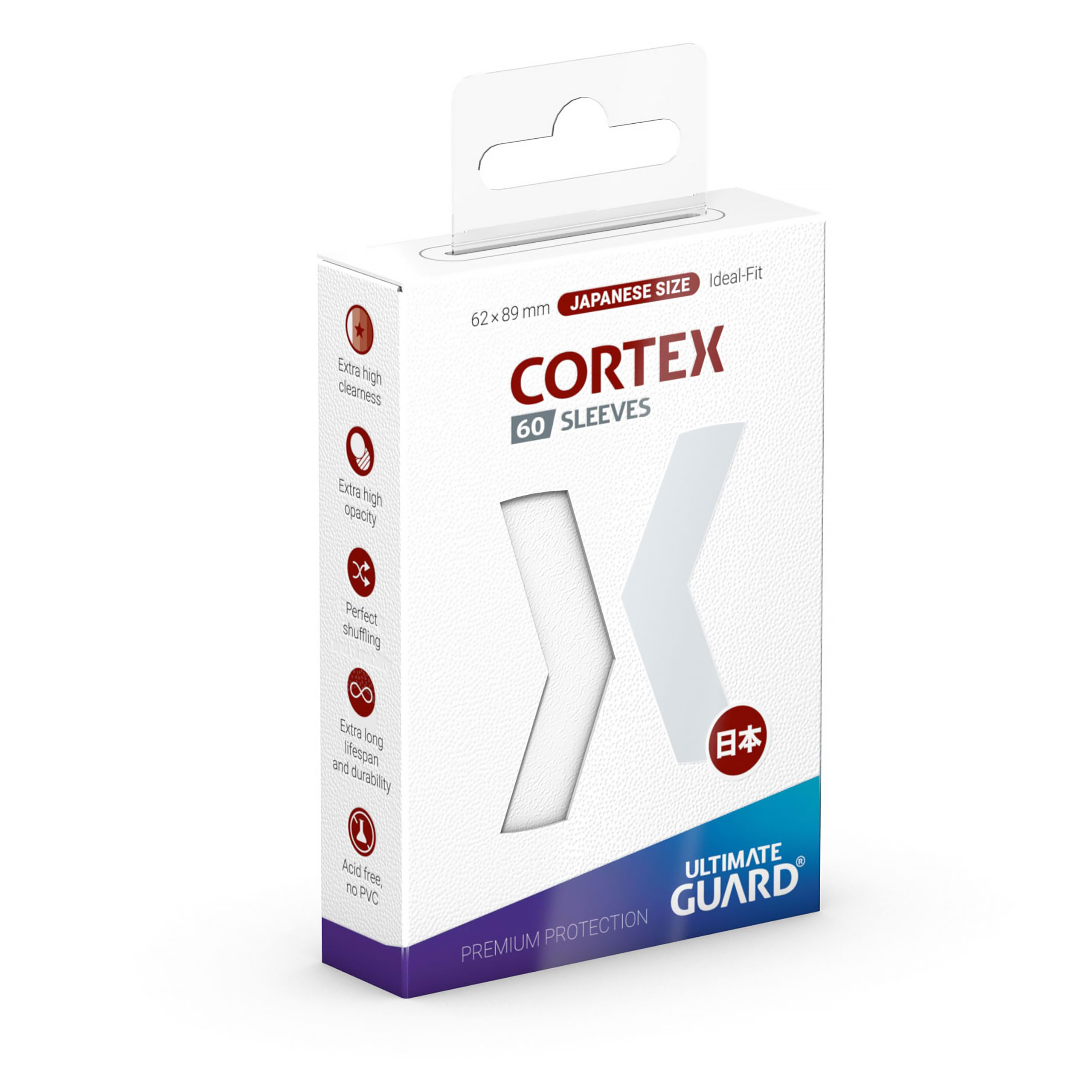 Cortex Card Sleeves White 60-Pack Ultimate Guard for TCG Japanese Size - Ultimate Guard