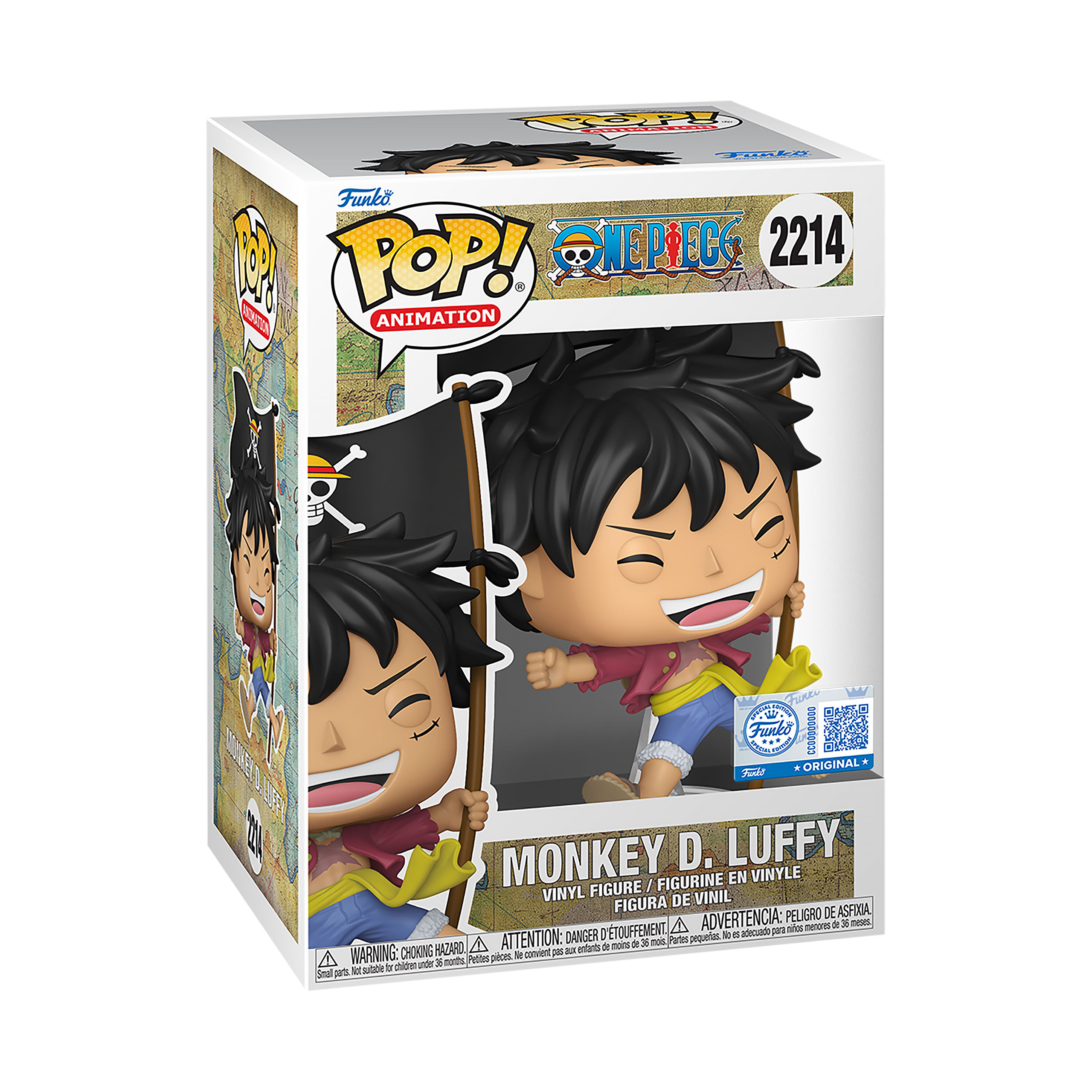 One Piece - Figura Funko Pop de Luffy con bandera - Funko