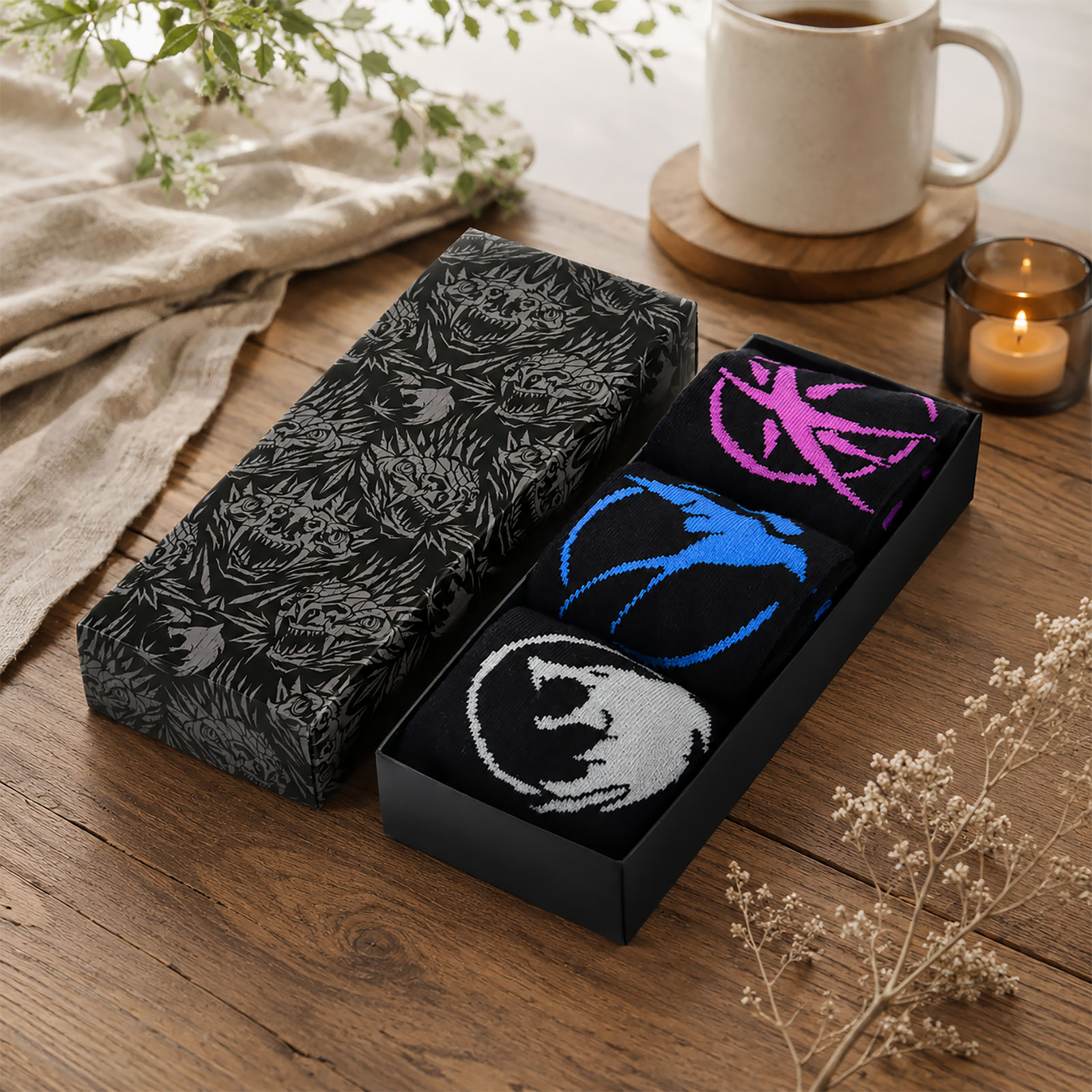 The Witcher - Pack de 3 calcetines Symbols en caja de regalo - 41-45