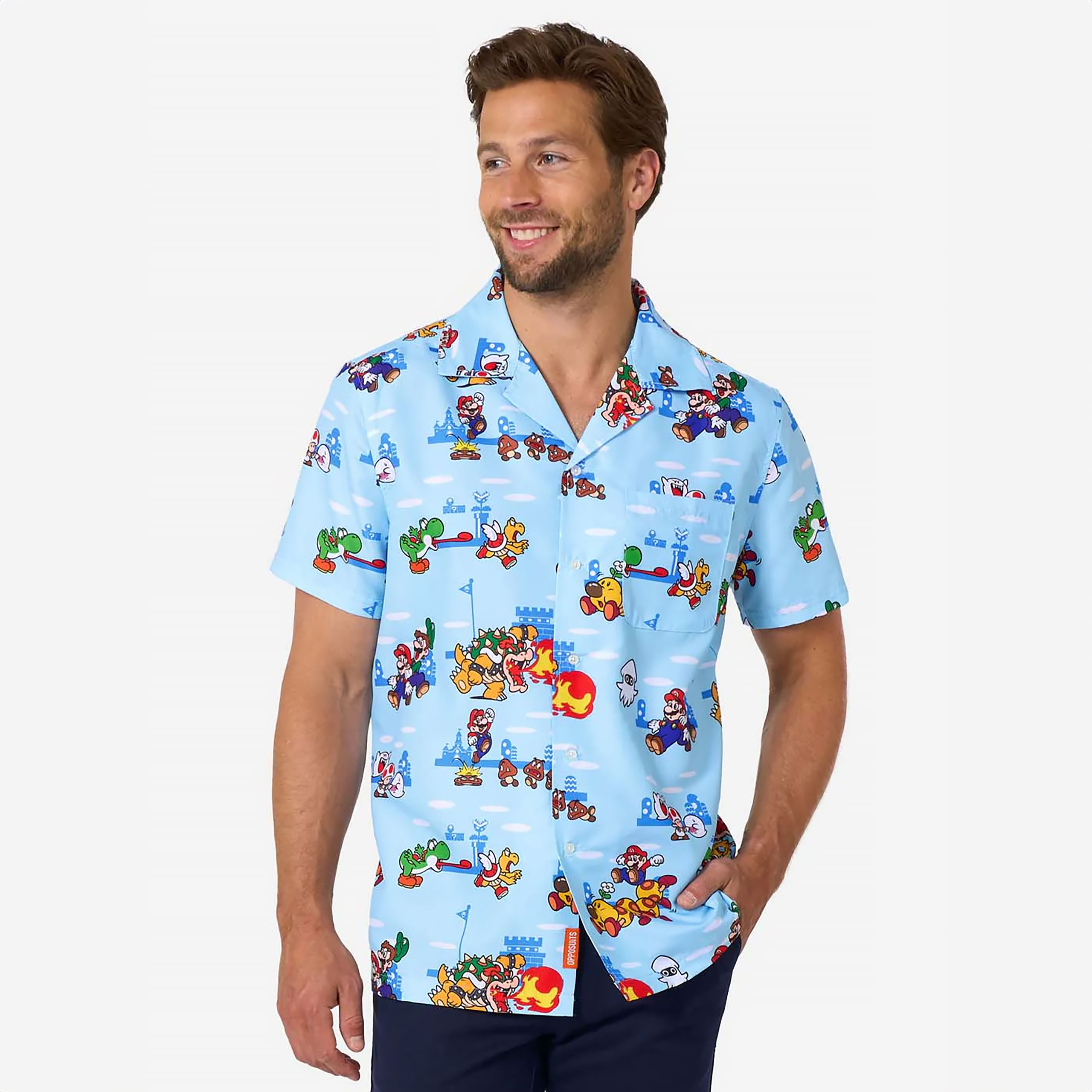 Super Mario - Adventures overhemd met korte mouwen - M - Blauw