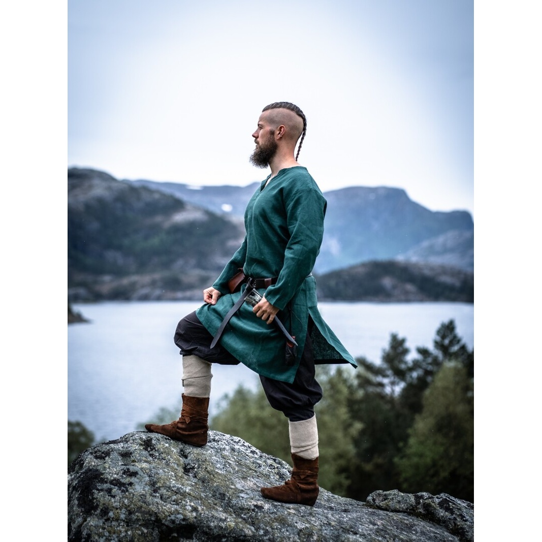 Mittelalter Leinentunika Halvar - XXL - Grün - Leonardo Carbone