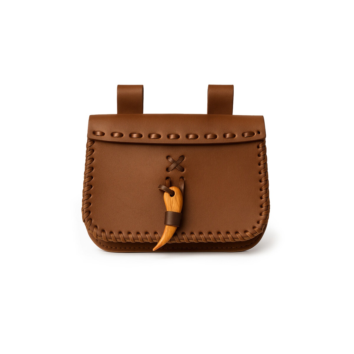 Medieval Leather Belt Pouch Volmar - Black - Leonardo Carbone