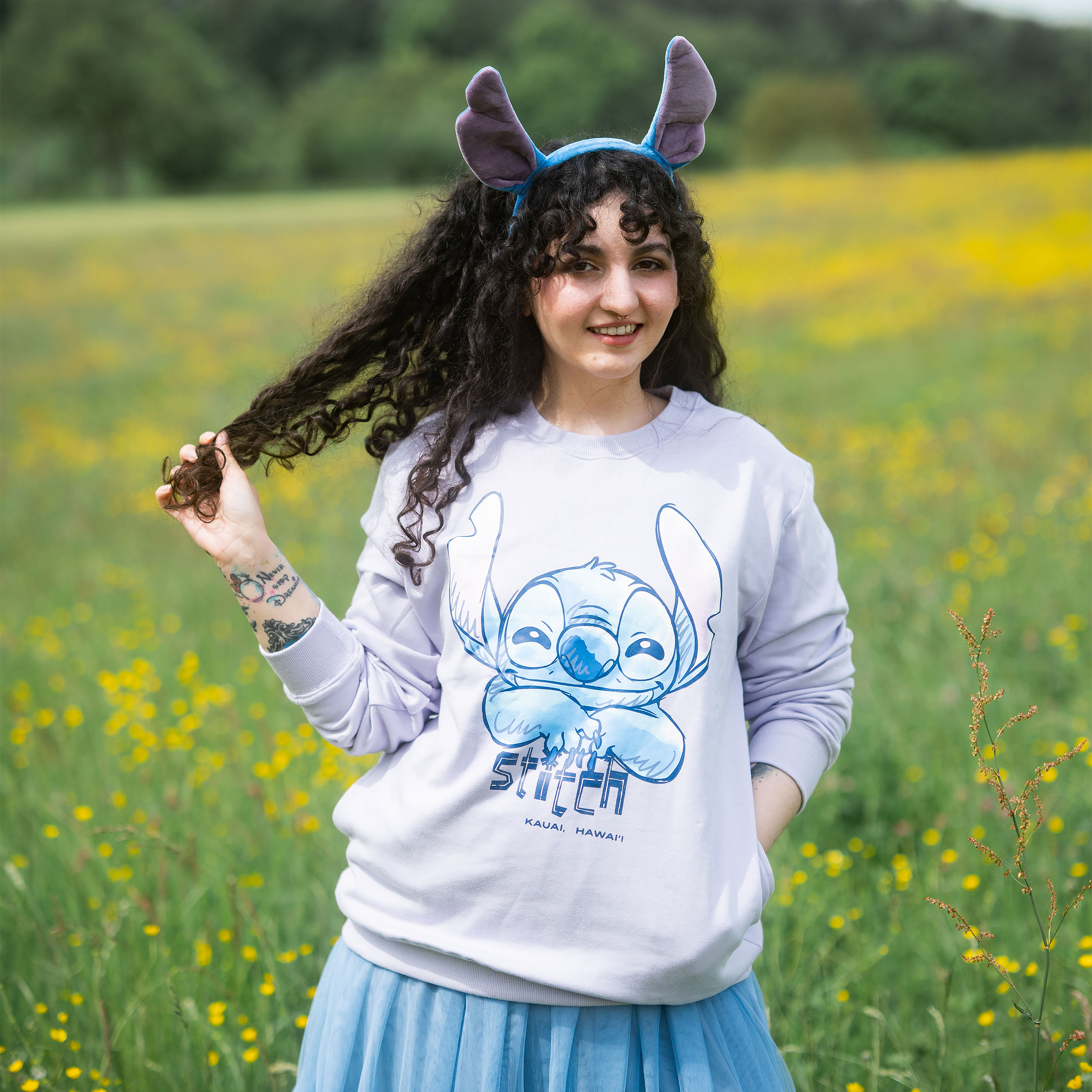 Felpa Stitch Kauai Hawaii - Lilo & Stitch - XL - Viola