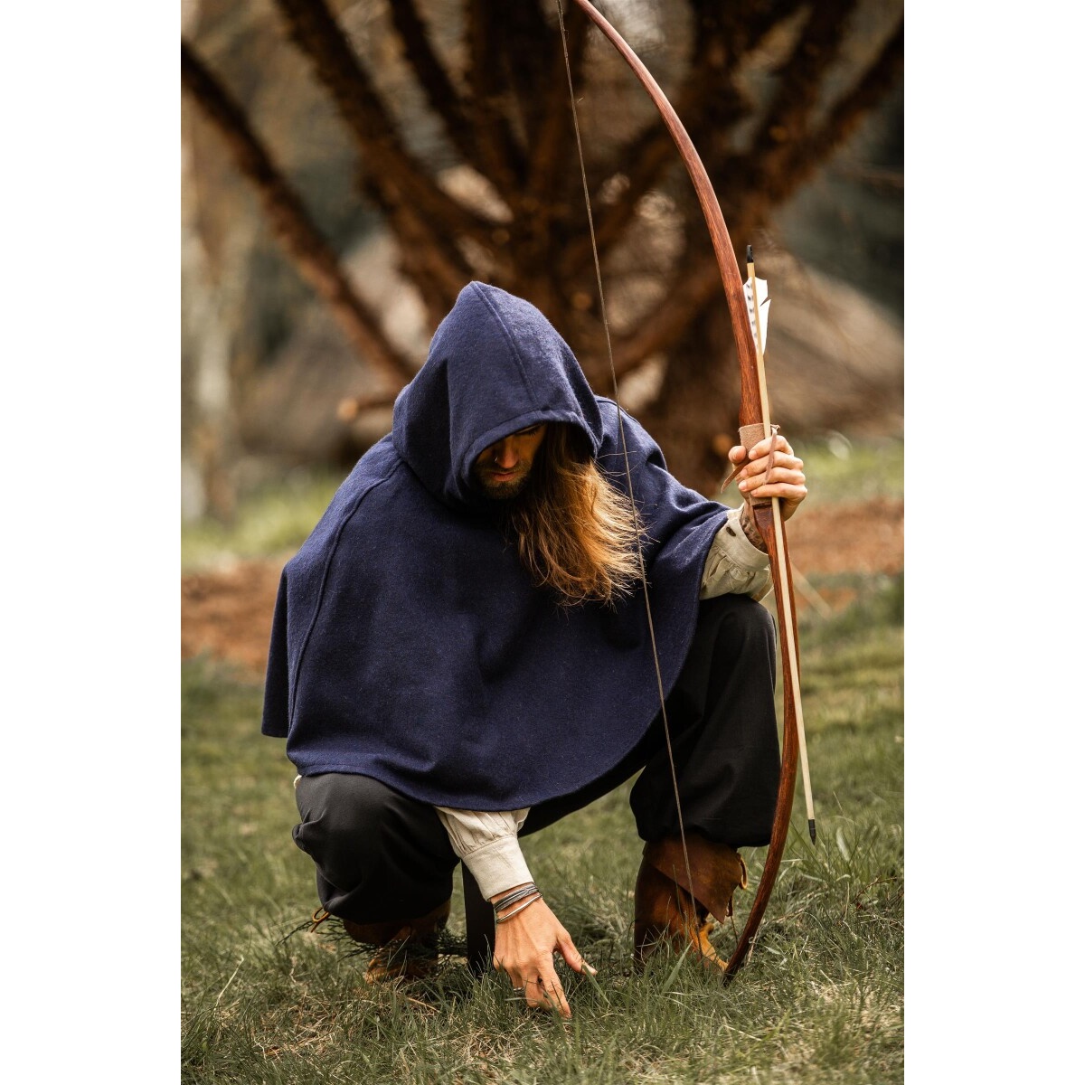 Medieval Wool Cowl Paul - Grey - Leonardo Carbone