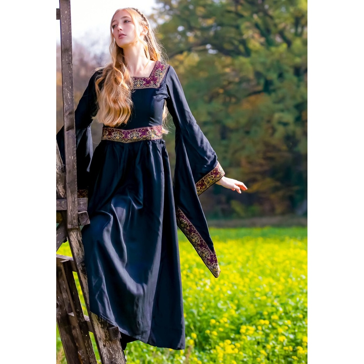 Medieval Dress Katharina Black - XXL - _ - Leonardo Carbone