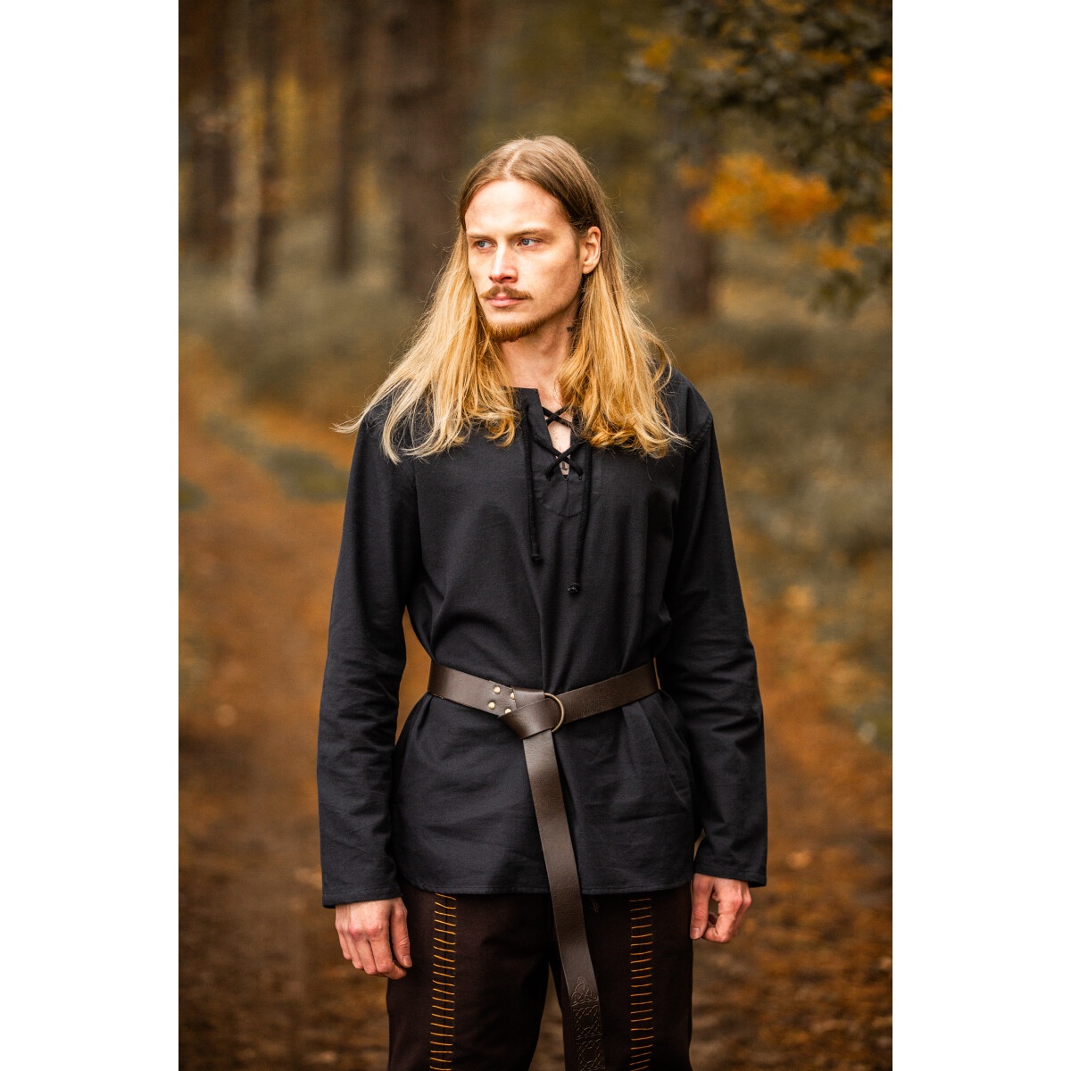 Camicia medievale Otto nera - XXXL - _ - Leonardo Carbone