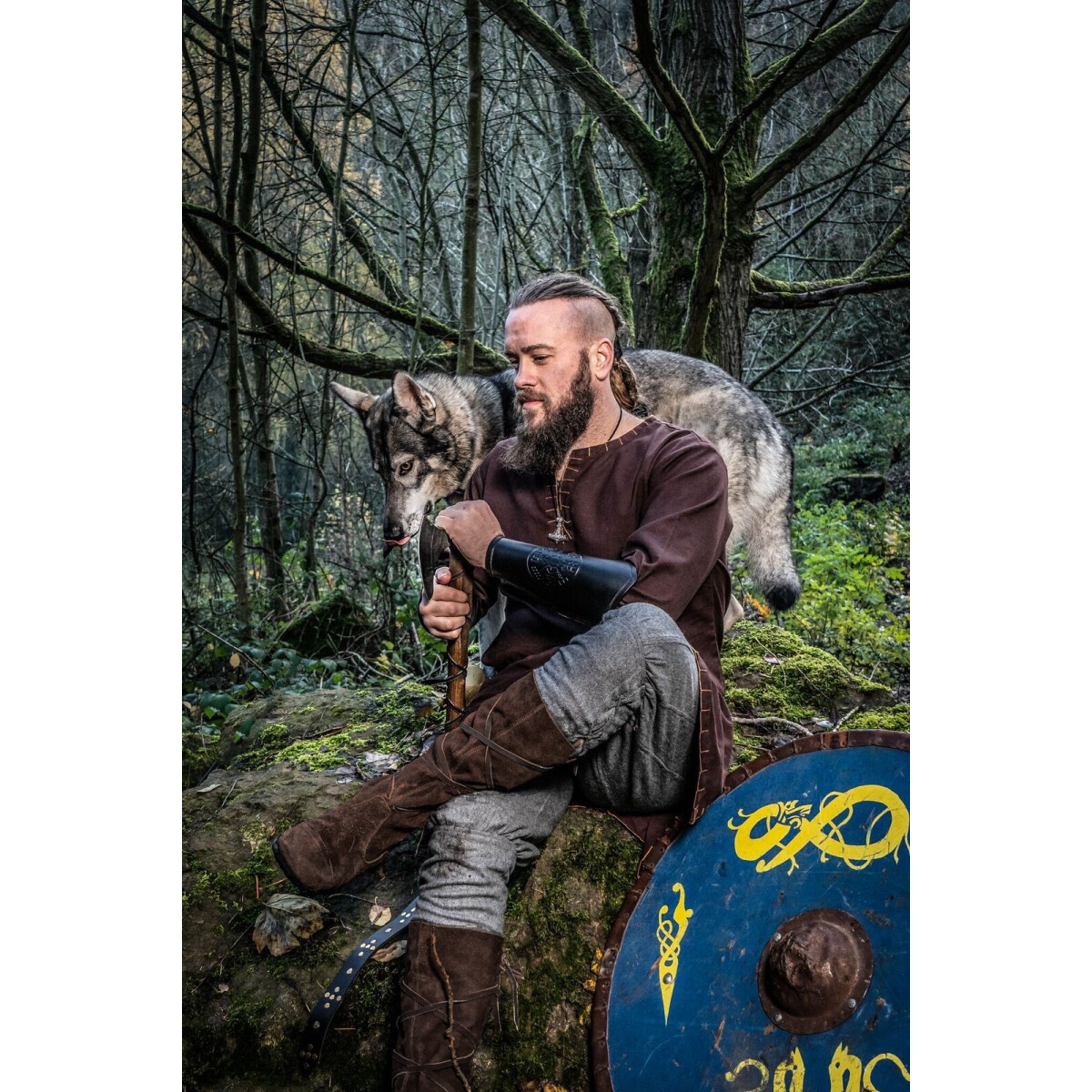 Middeleeuwse wollen broek Jorgen grijs - XXXL - _ - Leonardo Carbone