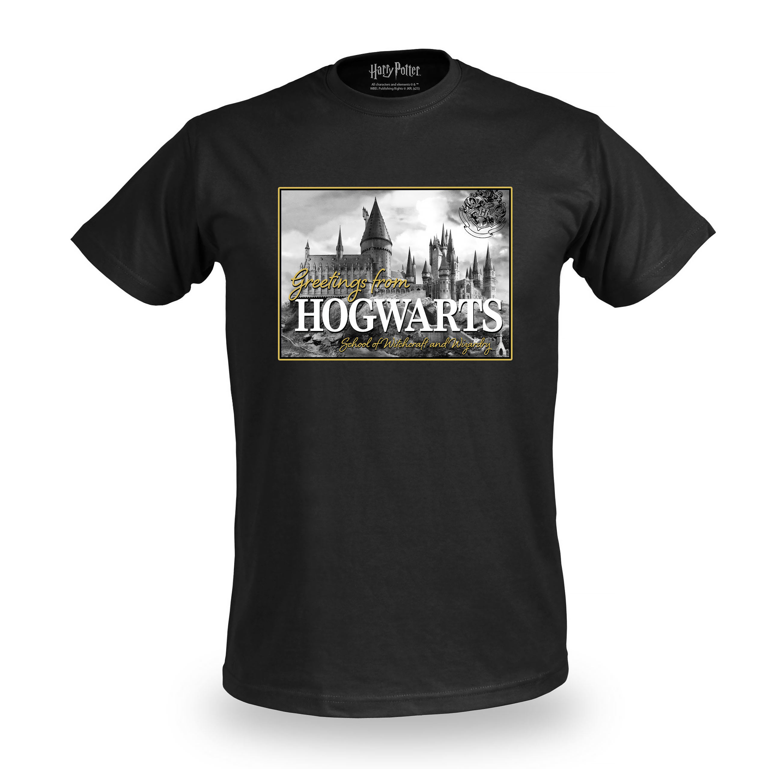 Greetings from Hogwarts T-shirt - Harry Potter - XS - Zwart