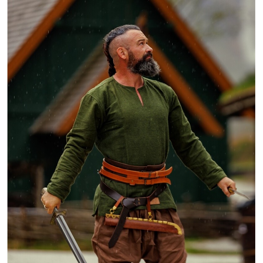 Medieval Viking Tunic Ivar green - S - _ - Leonardo Carbone