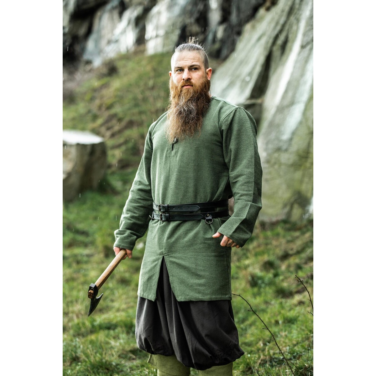 Túnica vikinga medieval Balduin verde - XL - _ - Leonardo Carbone
