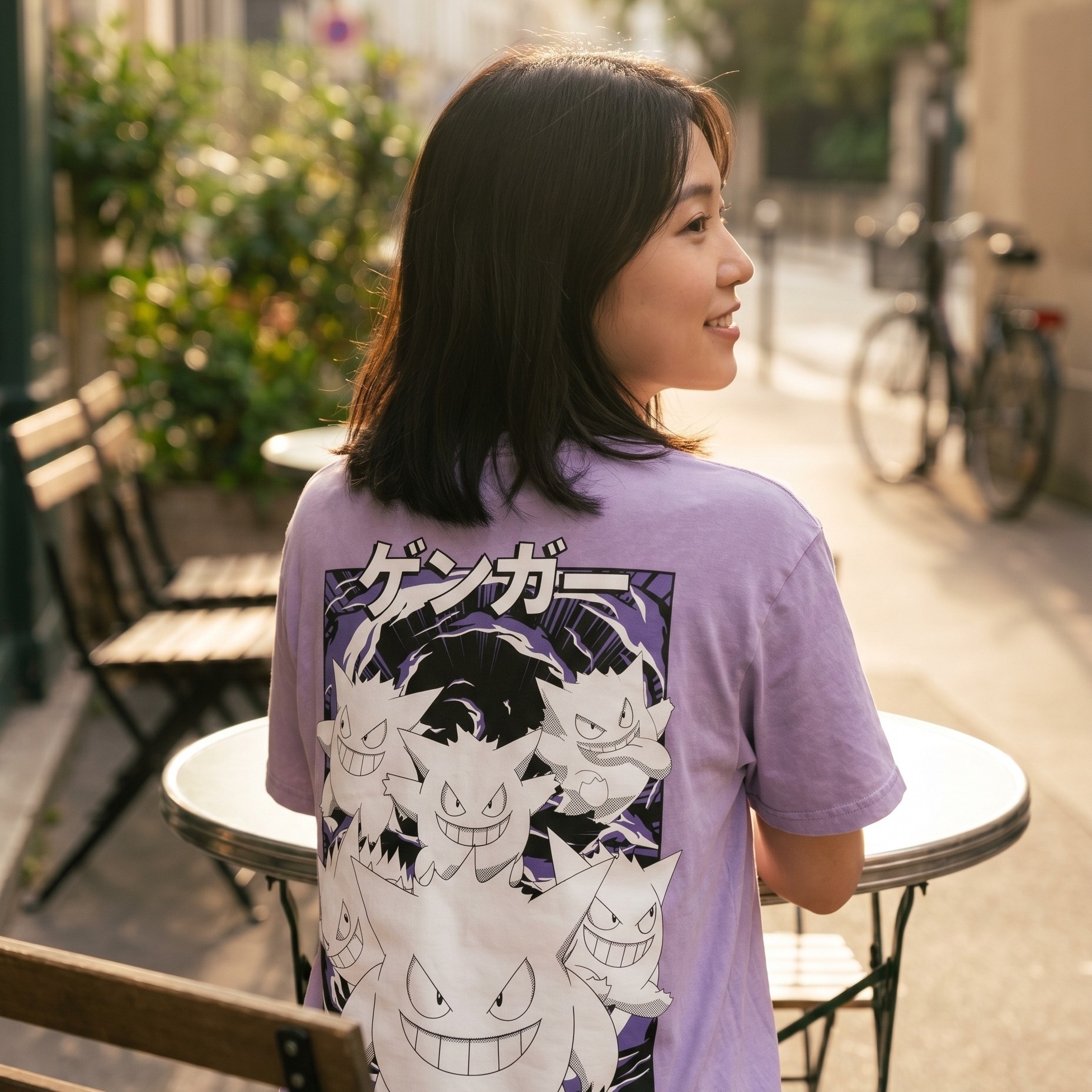 Pokémon - Camiseta vintage Gengar Katakana - L - Violeta