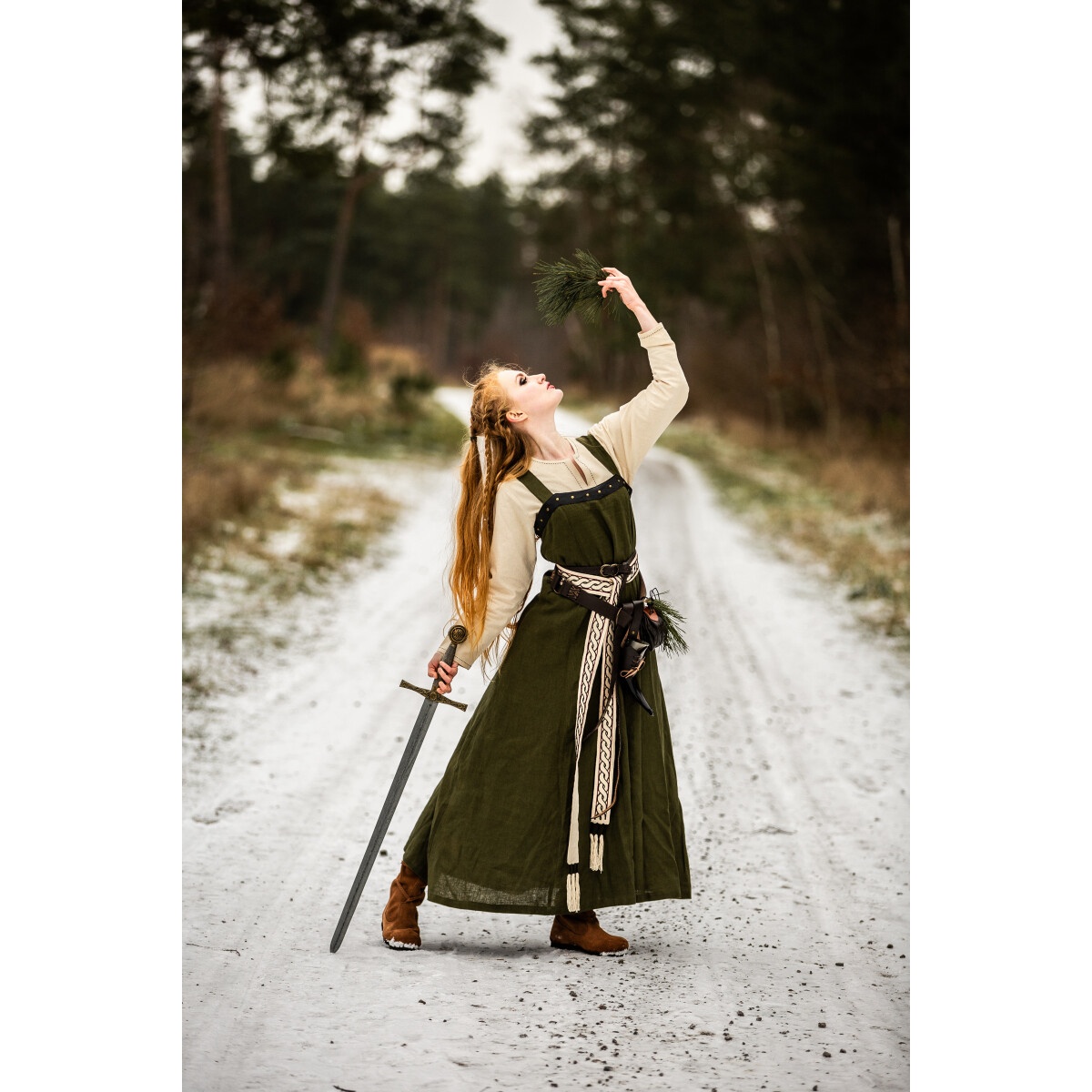 Sobretúnica vikinga medieval Alena verde - XXL XXXL - _ - Leonardo Carbone