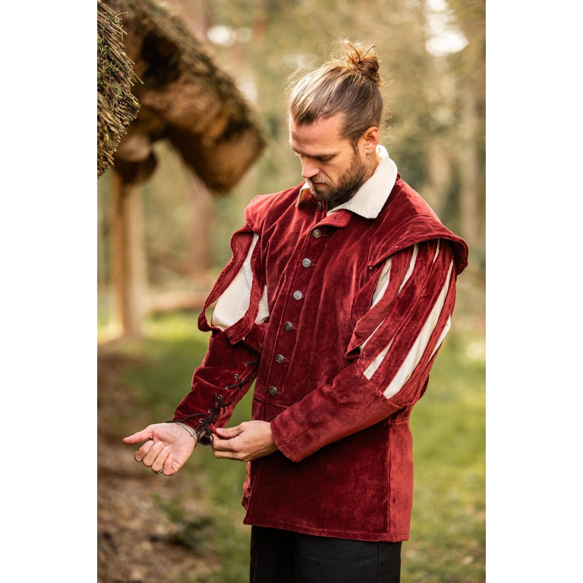 Chaqueta de lansquenete medieval Brandolf roja - M - _ - Leonardo Carbone
