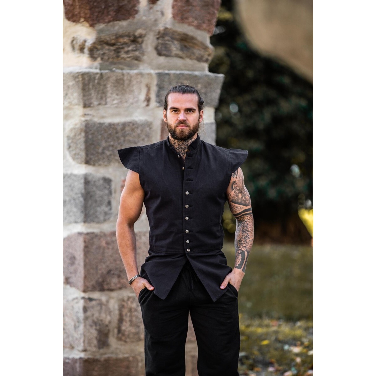Medieval Classic Doublet Charles black - XL - _ - Leonardo Carbone