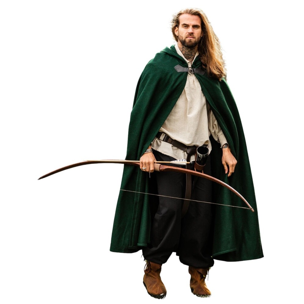 Medieval Wool Cloak Ilmar 160 cm - Green - Leonardo Carbone