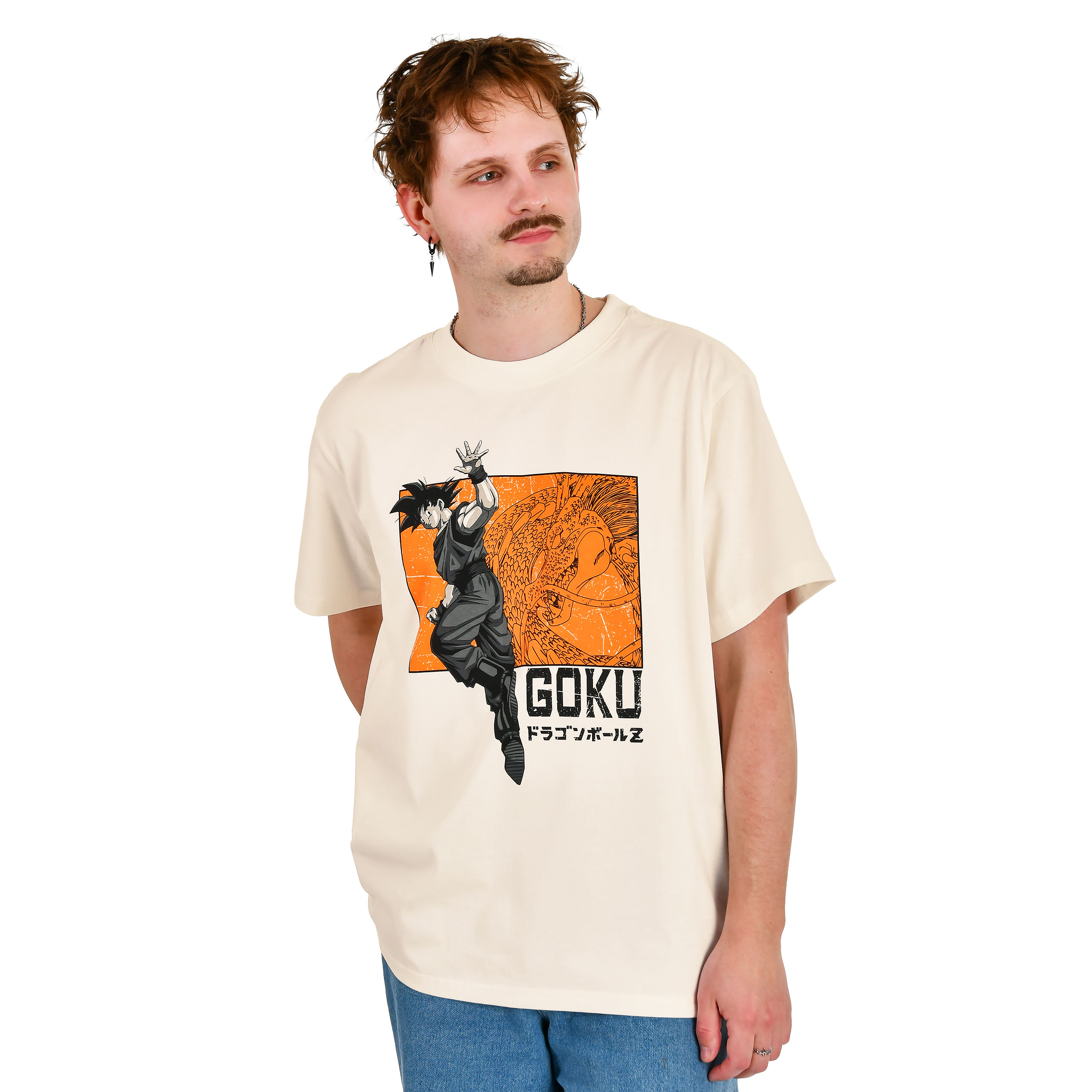 Dragon Ball Z - Goku en Shenron Oversize T-shirt - L - Crème