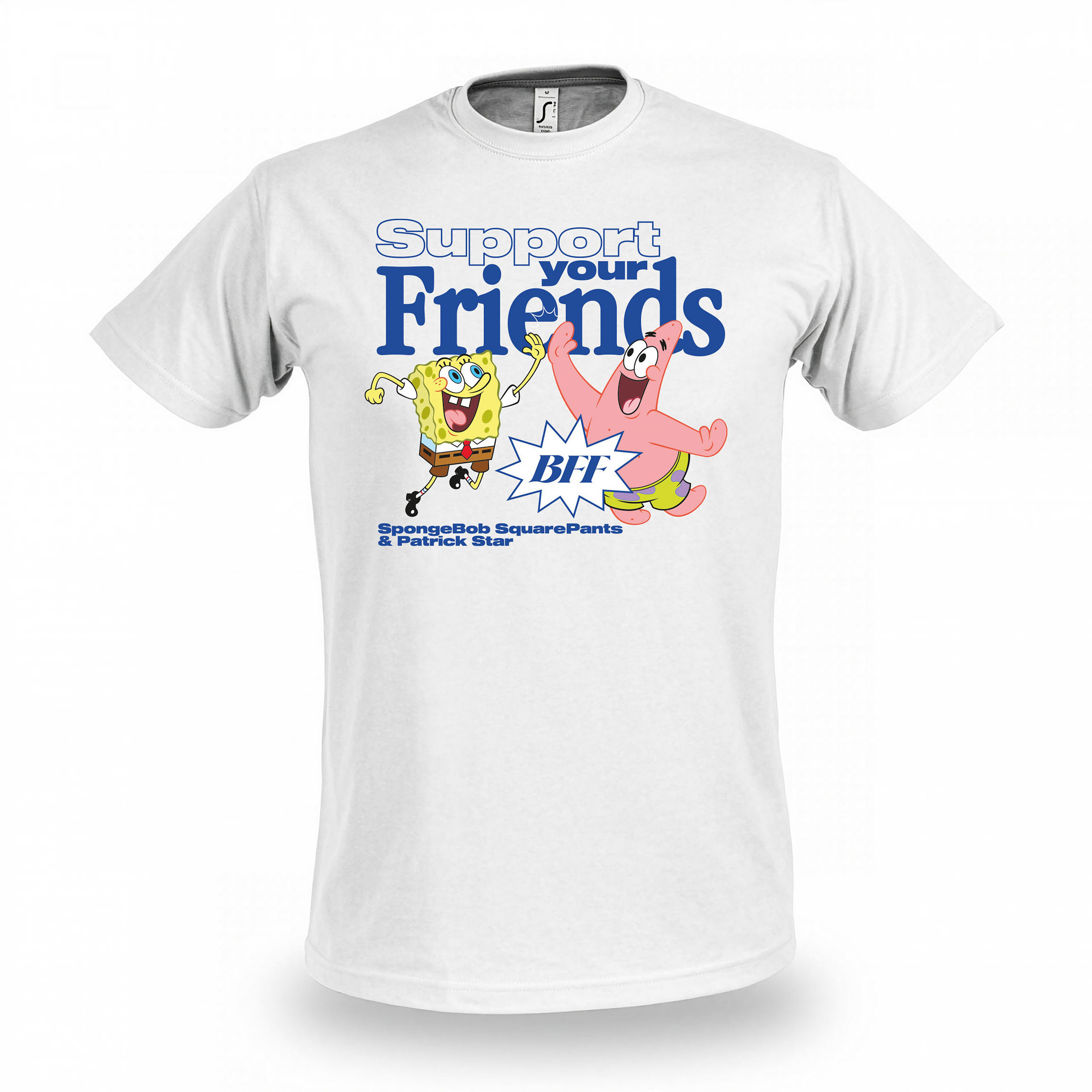 T-shirt Bob l’Éponge et Patrick Support Your Friends - 3XL - Blanc