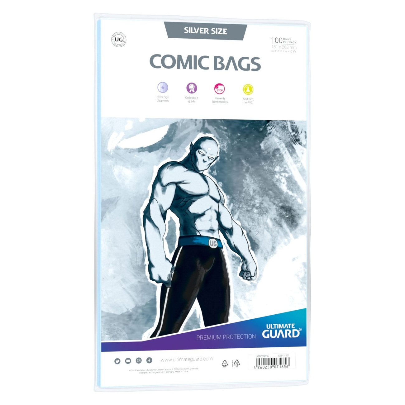 Ultimate Guard Comic Bags Standard (100) - Silver Size - Ultimate Guard