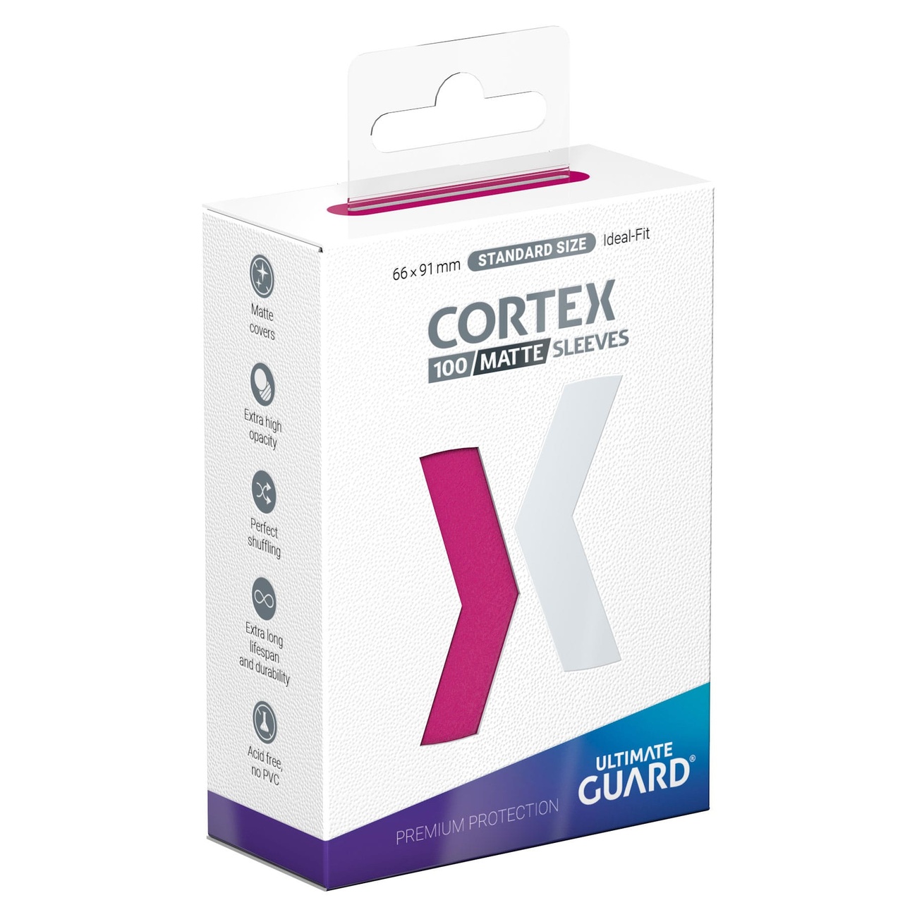 Ultimate Guard Cortex Sleeves Mate Tamaño Estándar (100) - Rosa - Ultimate Guard