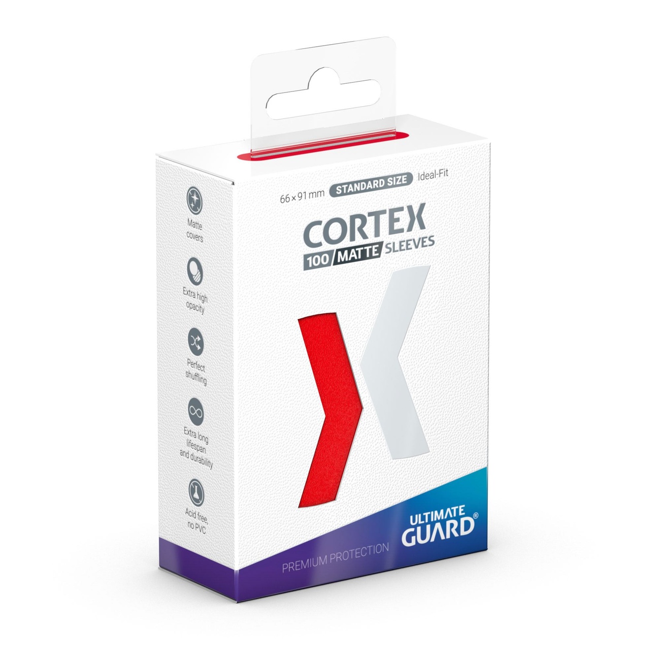 Ultimate Guard Cortex Sleeves Opache Standard Size (100) - Rosso - Ultimate Guard