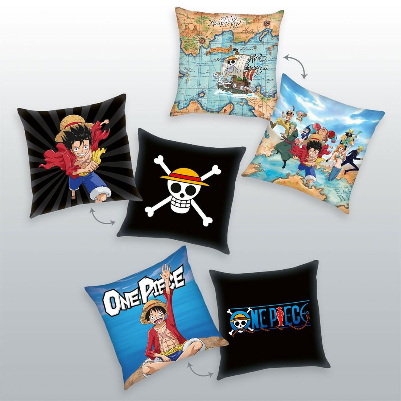 One Piece Cushion 3-Pack Characters 40 x 40 cm - Pyramid International