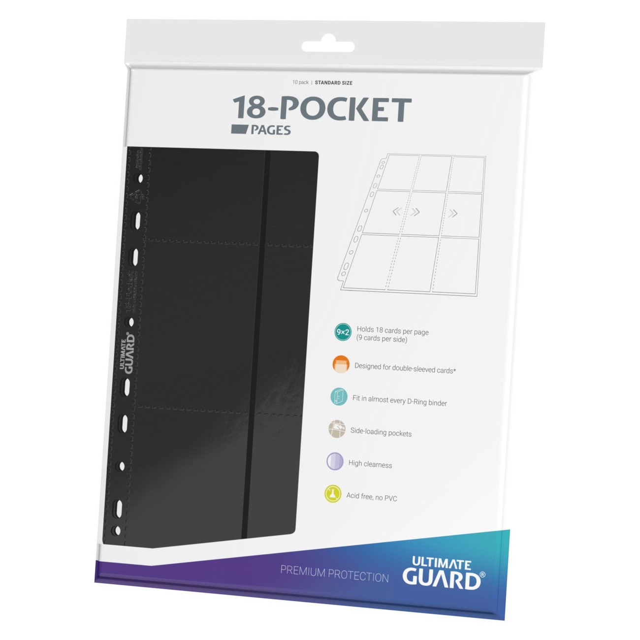 Ultimate Guard Pagine a 18 Tasche con Caricamento Laterale (10) - Nero - Ultimate Guard