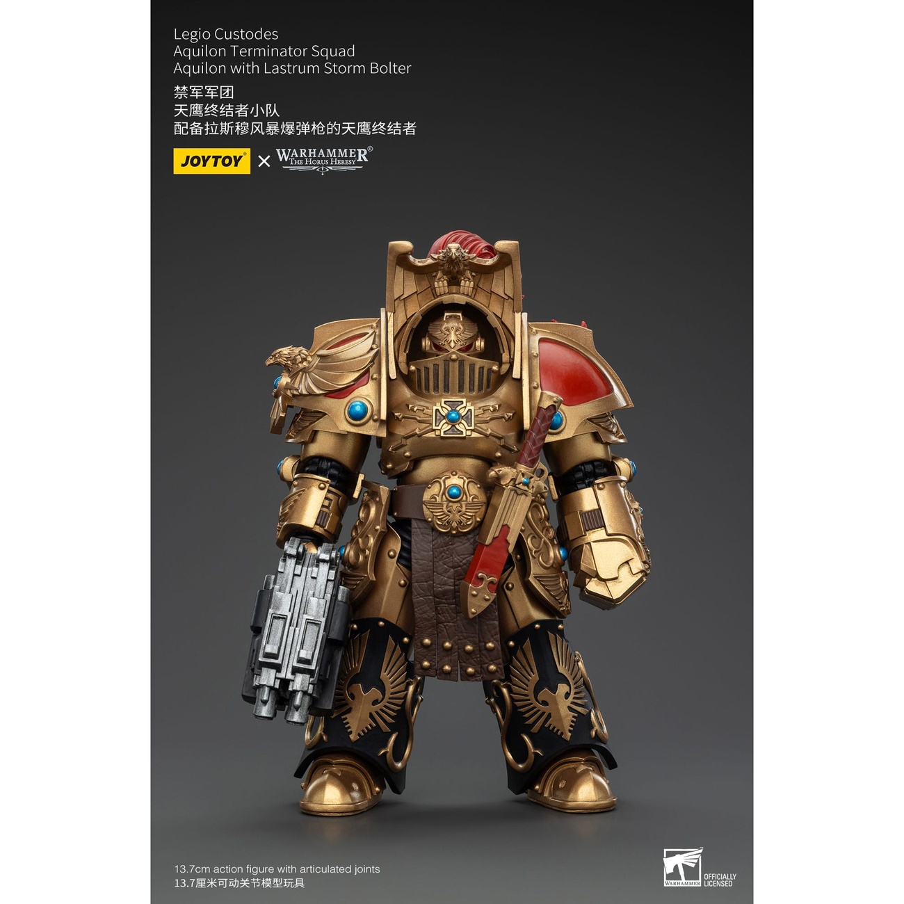Warhammer The Horus Heresy Actionfigur 1 18 Legio Custodes Aquilon Terminator Squad Aquilon with Lastrum Storm Bolter 14 - JOYTOY