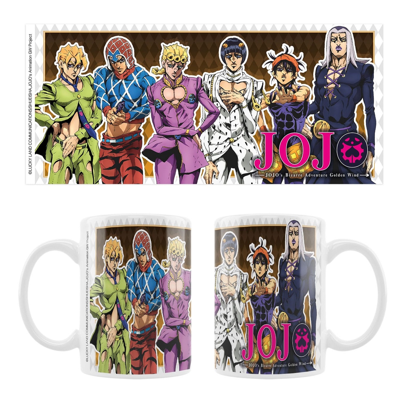 JoJo's Bizarre Adventure Part 5: Golden Wind Ceramic Mug Main Characters - Sanrio