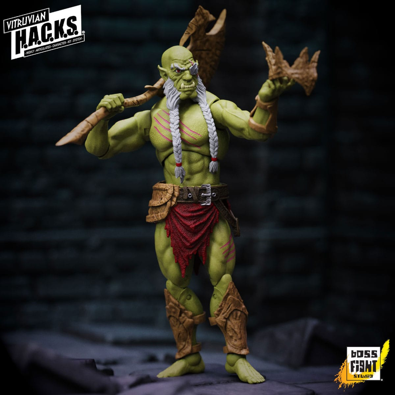 Vitruvian H.A.C.K.S. Actionfigur Mighty Orc Sovran Bur'Zagi - Four Horsemen Toy Design