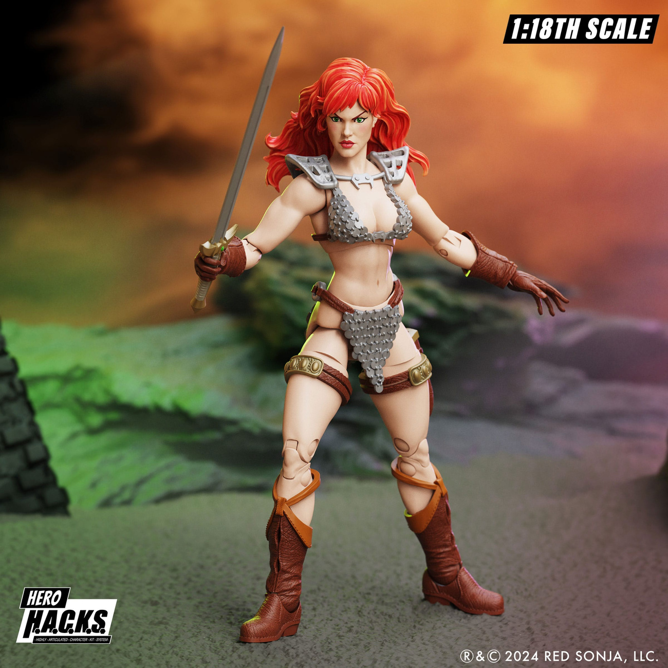 Figura de acción Red Sonja Hero H.A.C.K.S. Red Sonja - Banpresto